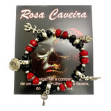 Pulseira De Rosa Caveira