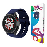 Pulseira De Silicone Fecho Azul Marinho 20mm Compativel Com Samsung Galaxy Watch 3 41mm Active 1 2 Watch 4 5 6 7 Fe 40mm 42mm 43mm 44mm 45mm 46mm 47mm Cor Azul marinho