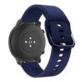 Pulseira De Silicone Fecho Azul marinho 20mm Para Samsung Galaxy Watch 3 41mm Active 1 2 Watch 4 5 6 40mm 42mm 43mm 44mm 45mm 46mm 47mm Cor Azul Marinho