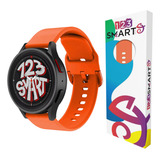 Pulseira De Silicone Fecho Laranja 20mm Marca 123smart Compativel Com Samsung Galaxy Watch 4 5 6 7 Fe 40mm 42mm 43mm 44mm 45mm 46mm 47mm Classic Pro Cor Laranja