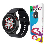 Pulseira De Silicone Fecho Preto 20mm Marca 123smart Compativel Com Samsung Galaxy Watch 4 5 6 7 Fe 40mm 42mm 43mm 44mm 45mm 46mm 47mm Classic Pro Cor Preto