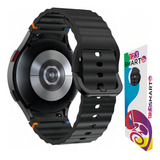 Pulseira De Silicone Ridge 3 Cores 123 alc 07 Marca 123smart Compavel Com Samsung Galaxy Watch 4 5 6 7 Fe 40mm 42mm 43mm 44mm 45mm 46mm 47mm Classic Pro Cor Preto