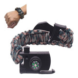 Pulseira De Sobrevivencia Tatica Selva Faca Apito Paracord