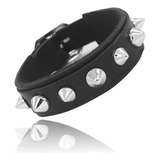 Pulseira De Spike Bracelete De Rock Roqueiro Funk Fank Couro