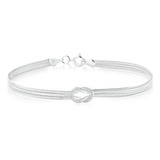 Pulseira Dois Fios Nó Prata 925