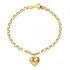 Pulseira Elo Português Ouro 18k Pingente Berloque Coração