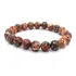 Pulseira Esferas De Pedra Natural Jaspe Leopardo Leopardite