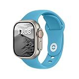 Pulseira Esportiva Donegani Sb Compatível Com Apple Watch Ultra E Se De 49, 45, 44, 42, 41, 40 E 38 Mm, Unissex, Série 9, 8, 7, 6, 5, 4, 3, 2 E 1, Iwatch, Silicone, Azul (crystal Seas Blue)