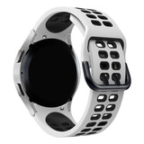 Pulseira Esportiva Moderna Compatível Com Galaxy Watch4 44mm Cor Branco preto