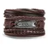 Pulseira Estilo Couro Multicamadas Proteção Tribal Rock Comprimento 26 Cm Cor Pena Marrom Diâmetro 6 Cm