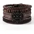 Pulseira Estilo Couro Multicamadas Proteção Tribal Rock Comprimento 26 Cm Cor Timão Marrom Diâmetro 6 Cm