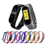 Pulseira Extra P Xiaomi Mi Band 4 Aço Inox Metal Miband 4 Cor Azul
