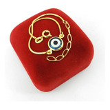 Pulseira Feminina 16 20cm 1mm Olho Grego Folheada Ouro Pl492