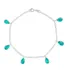 Pulseira Feminina 18cm Gota Com Pedra Zircônia De Prata 925