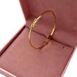 Pulseira Feminina Bracelete Em Ouro 18k 750 Boleado 4mm Comprimento 18 Cm Cor Dourado