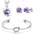 Pulseira Feminina Bracelete Prata Folheado + Colar E Brincos Comprimento 6 Cm Diâmetro 6 Cm