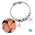 Pulseira Feminina Com Berloque Aço Inoxidável Prata Estilo