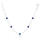 PULSEIRA FEMININA COM PEDRAS ZIRCONIAS COLORIDAS PRATA 925 JROMERO ARTIGOS COR AZUL SAFIRA