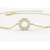 Pulseira Feminina Corrente De Ouro18k Circulo Diamantes Luxo