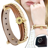 Pulseira Feminina De Couro
