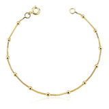 Pulseira Feminina Folheada A Ouro 18k Com Bolinhas.