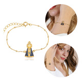 Pulseira Feminina Nossa Senhora Aparecida Banhada À Ouro 18k