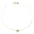 Pulseira Feminina Ouro 18k Veneziana Pingente Coração