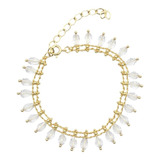 Pulseira Feminina Pedras Cristal