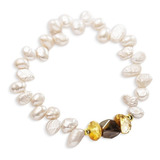 Pulseira Feminina Perolas Com