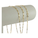 Pulseira Feminina Tijolinho 1,4 17 Cm Legítimo Ouro 18k