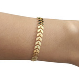 Pulseira Flecha Tendência Escama De Peixe Folheado A Ouro Comprimento 22 Cm Diâmetro 2 Cm