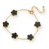 Pulseira Flor Feminina Semijoia Ajustável Trevo - Exclusivo