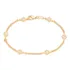Pulseira Flores Rommanel 552091 Banhado Ouro Elo De Esferas