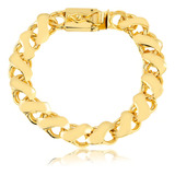 Pulseira Grossa Friso S 13mm Feita Em 100 Moeda Antiga Comprimento 21 Cor Dourado Diâmetro 13