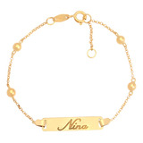 Pulseira Infantil Menina Bebê Placa Com