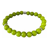 Pulseira Jade Verde Oliva Pedras Naturais