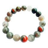 Pulseira Jaspe Sanguineo Heliotrópio Pedra Verde E Vermelha