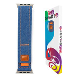 Pulseira Jeans 123 jans49 Marca 123smart Compativel Com Apple Watch Ultra 1 E 2 Iwatch Serie 9 8 7 6 5 4 3 2 1 Se 42mm 44mm 45mm 49mm Cor Deep Blue