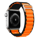 Pulseira Loop Para Watch Apple Ultra Alpine Alpinista Nylon Cor Laranja preto 42mm 44mm 45mm 49mm