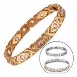 Pulseira Magn Banhada A Ouro 18k Para Mulheres Elegante Luxo