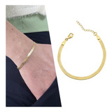 Pulseira Malha Snake Cobra Banhada Ouro 18k 2 Anos Garantia