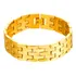 Pulseira Masculina Bracelete Grossa Ouro Aço Couro C509