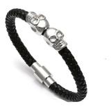 Pulseira Masculina Caveiras Gemeas