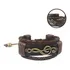 Pulseira Masculina Couro Clave De Sol Música Regulável Comprimento 19 Cm Diâmetro 3 Cm