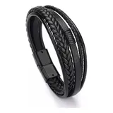 Pulseira Masculina Couro Fecho