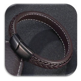 Pulseira Masculina De Couro