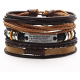 Pulseira Masculina De Couro Evangelico Católico Bracelete