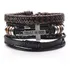 Pulseira Masculina De Couro Trust In God Top Bracelete