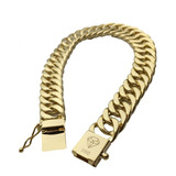 Pulseira Masculina Ouro 18k 15mm Oca