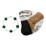 Pulseira Masculina Virginia Resina Trevo Prata Verdadeira